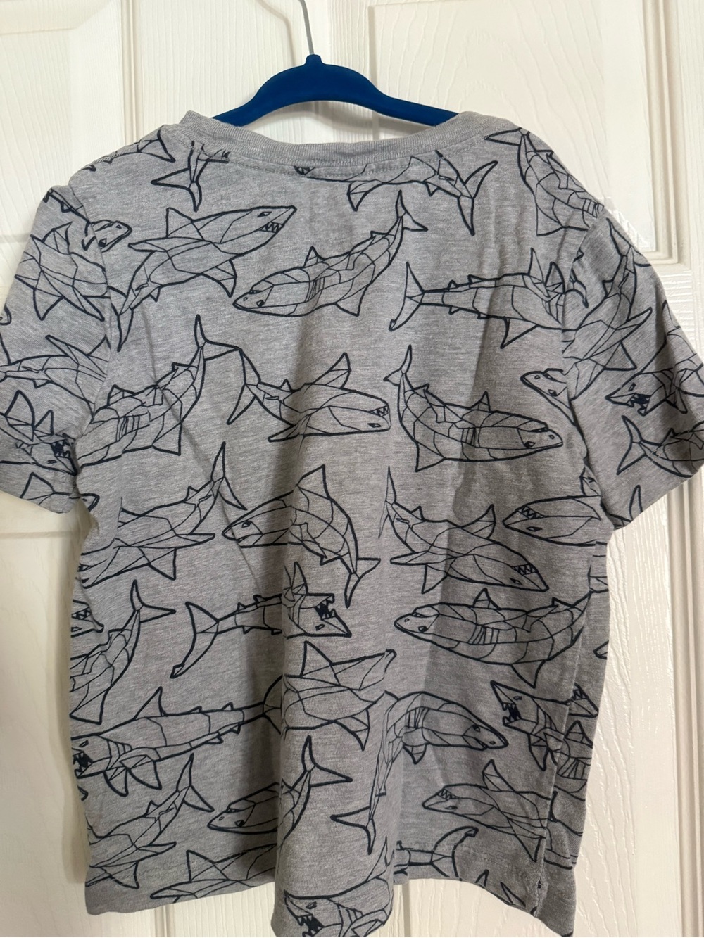 Hanna Andersson Gray Tee with Shark Sketches